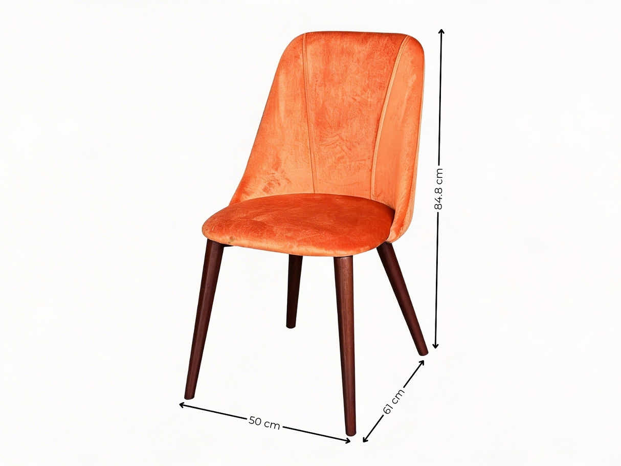 Evian Velvet Dining Chair Orange - Set of 2