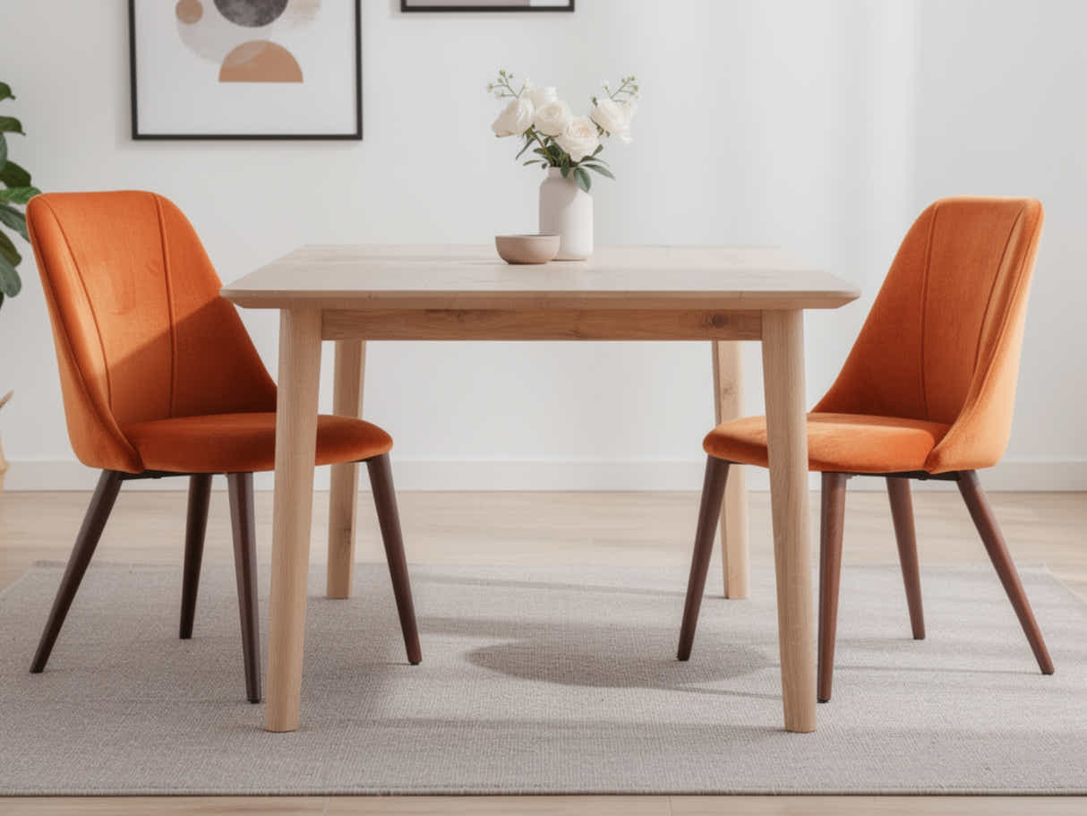 Evian Velvet Dining Chair Orange - Set of 2