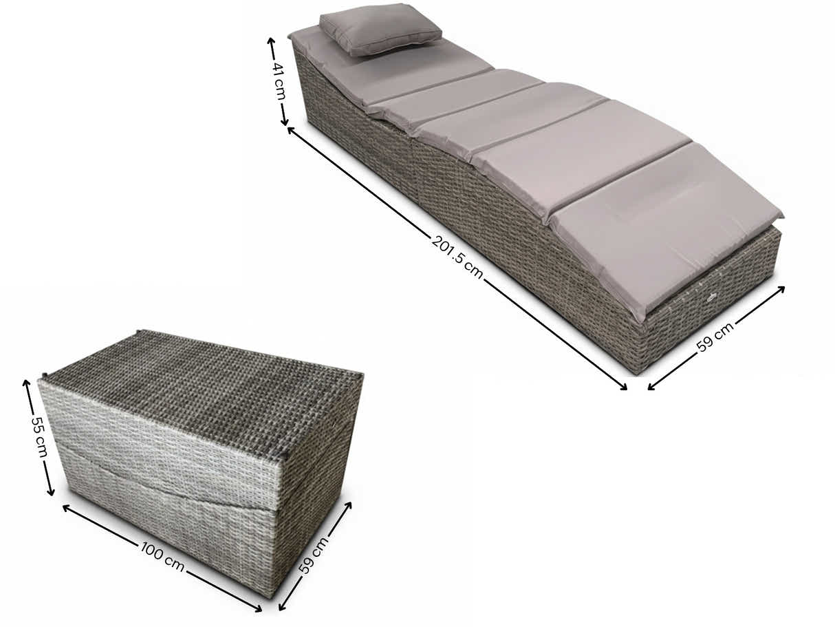 Miller Foldable Outdoor Sun Lounger - Light Grey