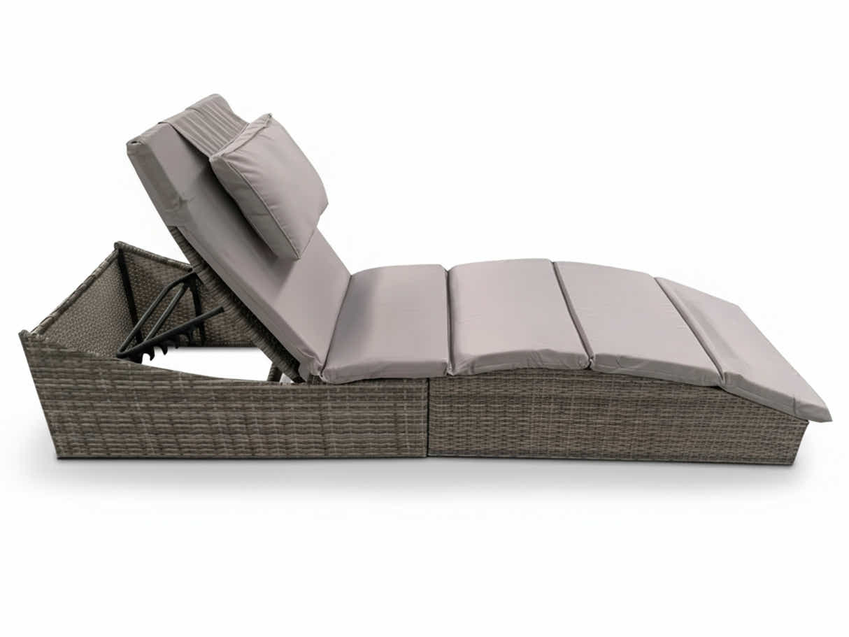 Miller Foldable Outdoor Sun Lounger - Light Grey