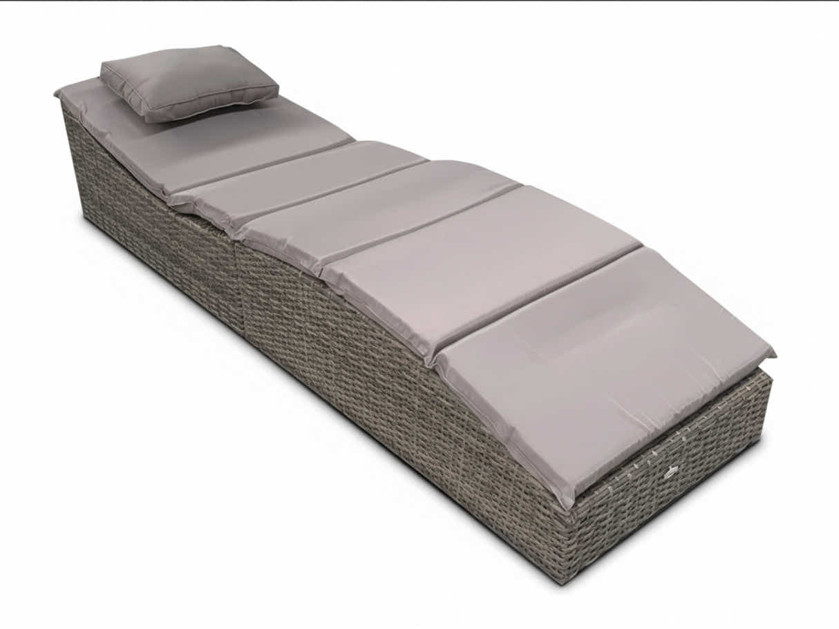 Miller Foldable Outdoor Sun Lounger - Light Grey