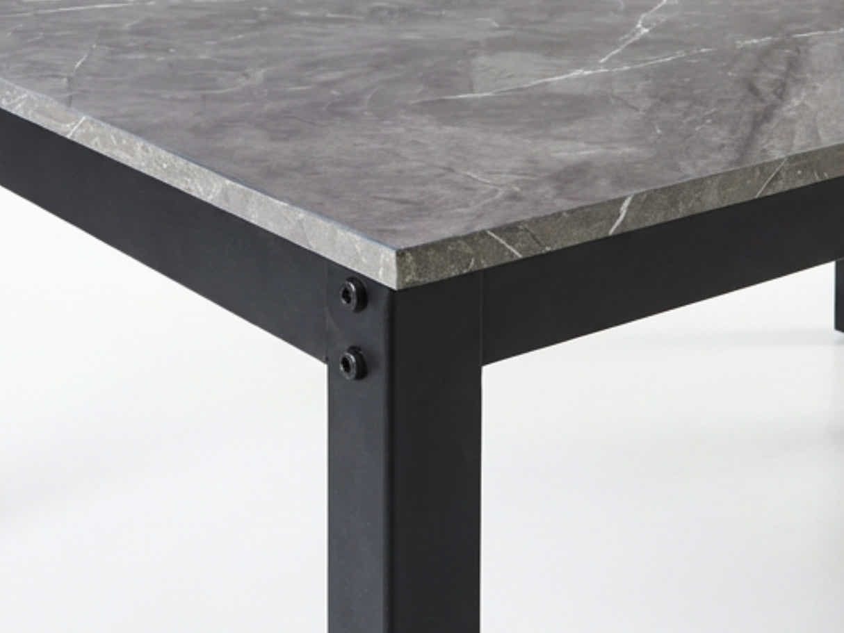 Grey Marble Look Dining Table - 160 cm