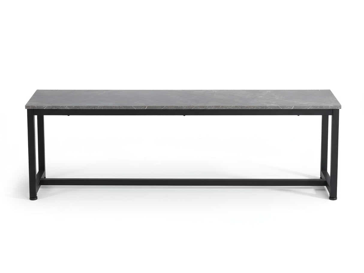 DS Grey Marble Look Dining Bench - 140 cm