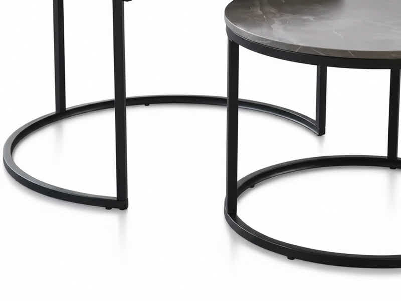 Nesting Coffee Table Set - Grey Marble Look