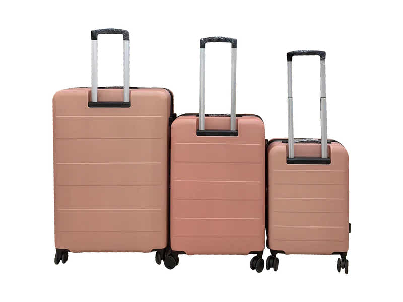 3-Piece Front Open Luggage Set – Rose Gold