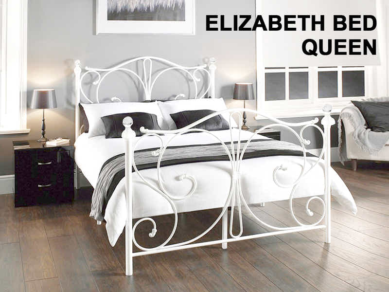 Elizabeth White Bed with L30 Mattress - Queen