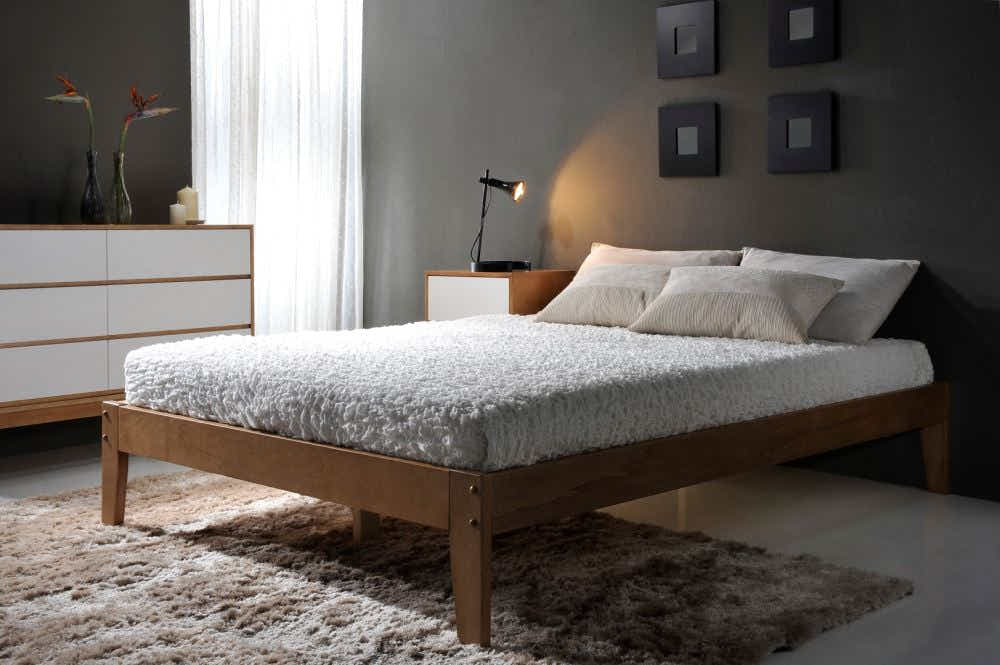 Sovo Bed Frame Oak & Xclusive Pocket Spring Mattress X20 - Single