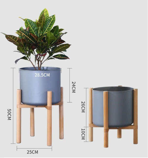 DS BS Modern Flower Pot with Display Potted Rack-White