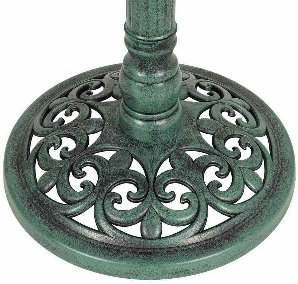 DS BS Outdoor Traditional Resin Garden Bird Bath-Green