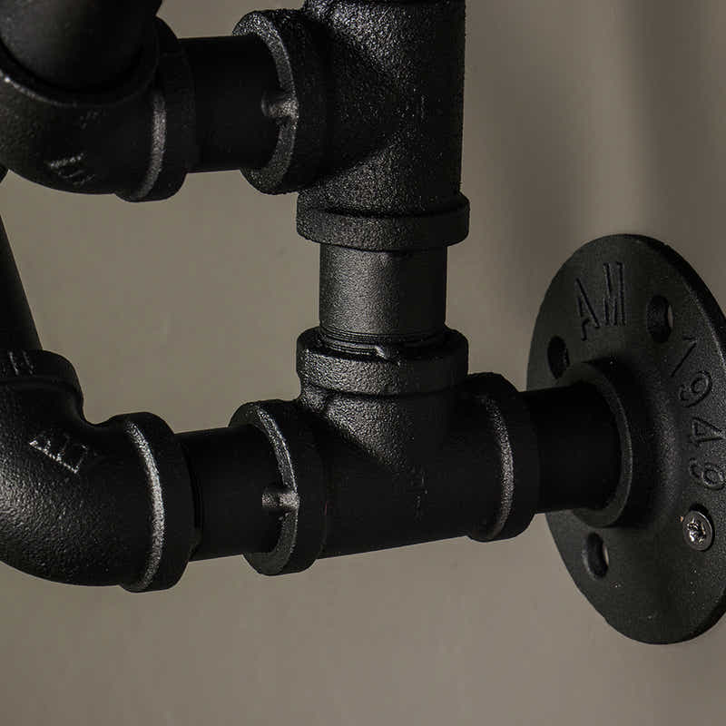 Wall-Mounted Pipe Wine Rack - 6 Bottle Holder