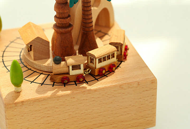 DS BS Musical Box Featuring Mountain Tunnel with Moving Magnetic Train