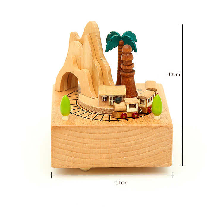 DS BS Musical Box Featuring Mountain Tunnel with Moving Magnetic Train