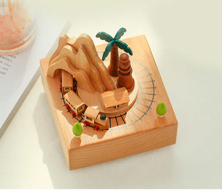 DS BS Musical Box Featuring Mountain Tunnel with Moving Magnetic Train