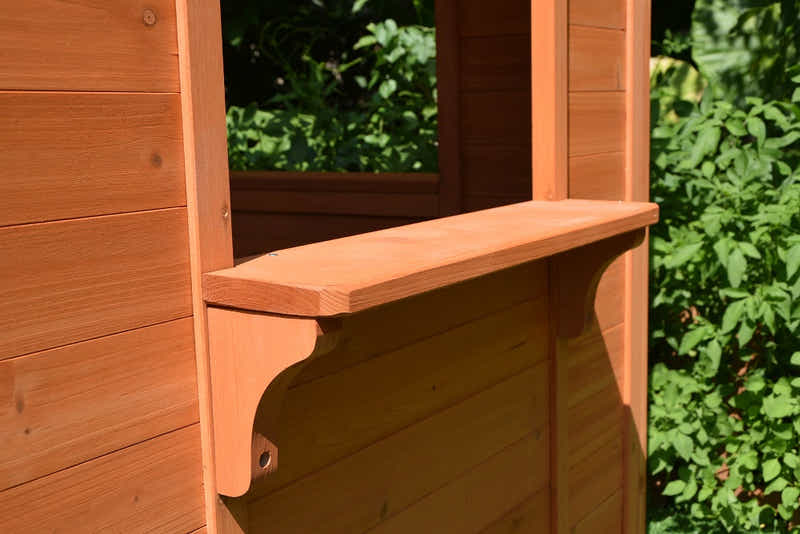 Wooden Children Playhouse with Snack Bench