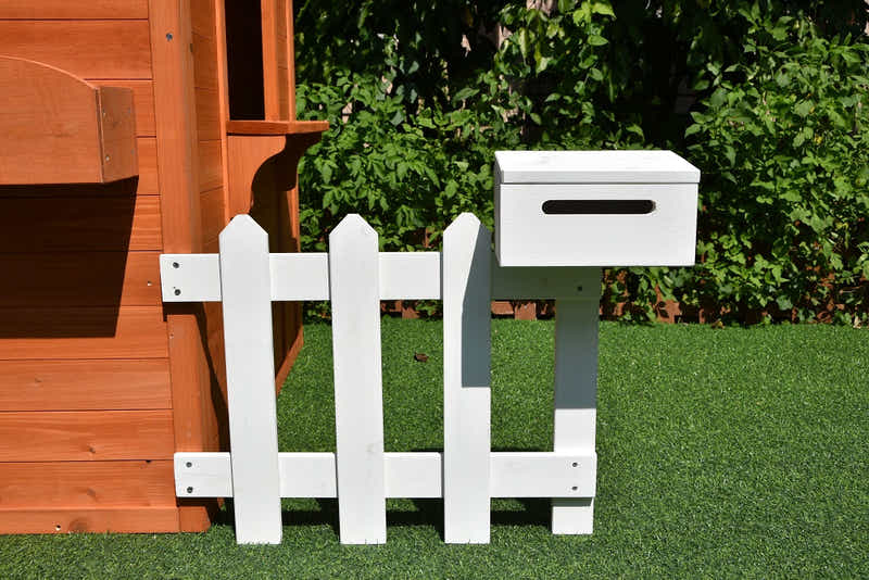 Wooden Children Playhouse with Snack Bench