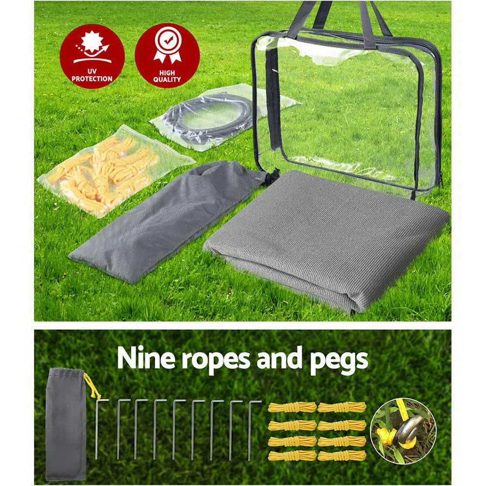 DS NA 4.0M Caravan Privacy Screens 1.95m Roll Out Awning End Wall Side Sun Shade