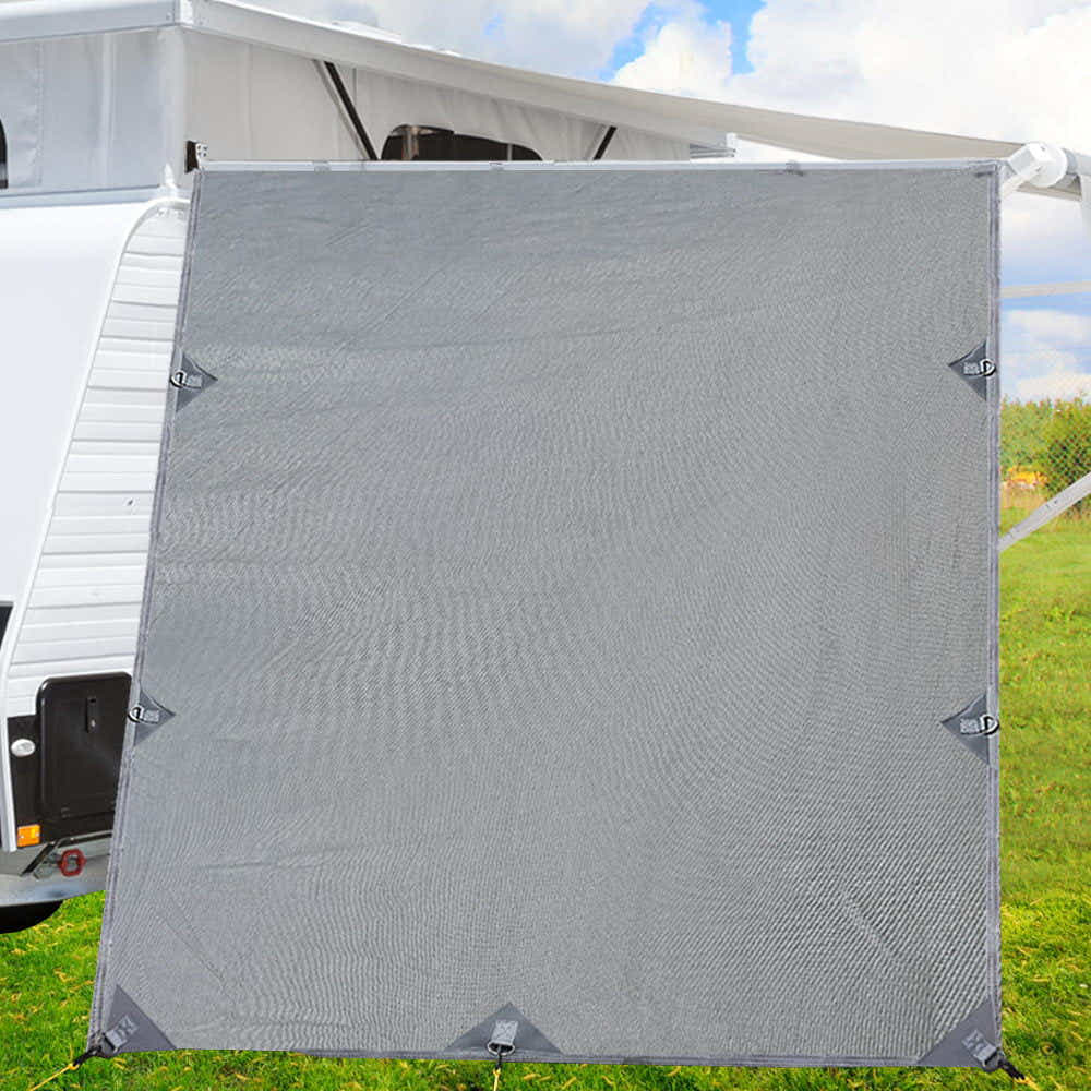 Pop Top Caravan Privacy Screen 2.1 x 1.8M Sun Shade Wall Roll Out Awning
