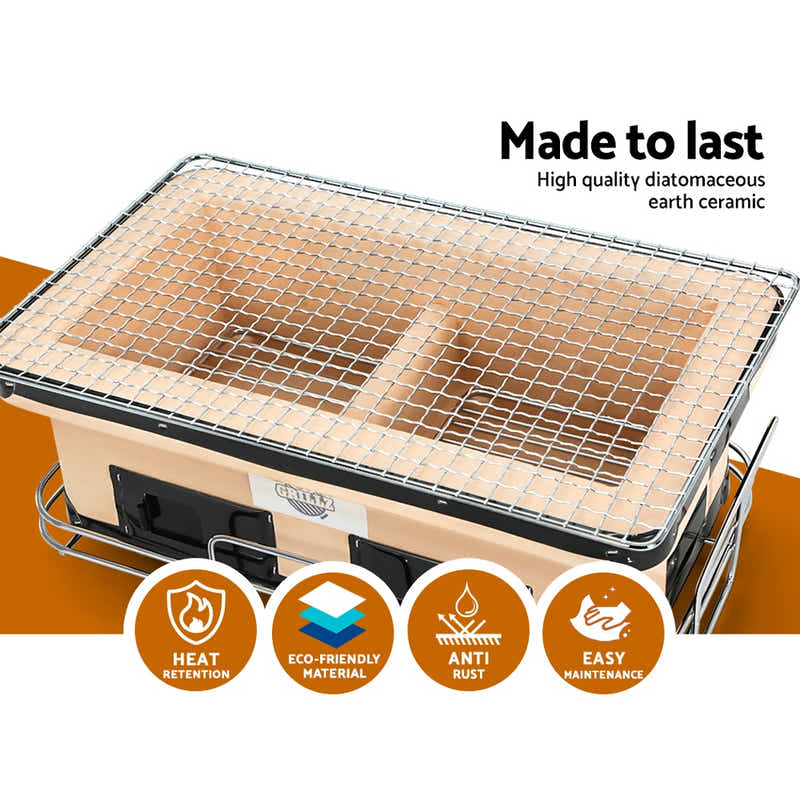 DS NA Ceramic BBQ Grill Smoker Hibachi Japanese Tabletop Charcoal Barbecue