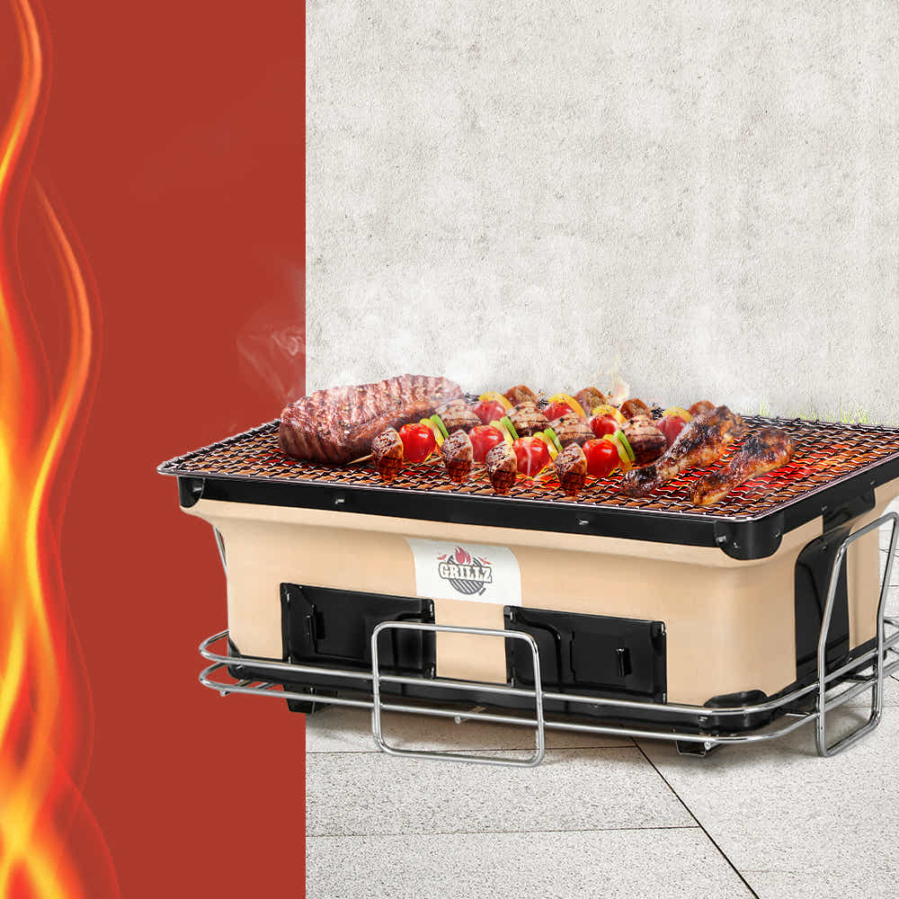 DS NA Ceramic BBQ Grill Smoker Hibachi Japanese Tabletop Charcoal Barbecue