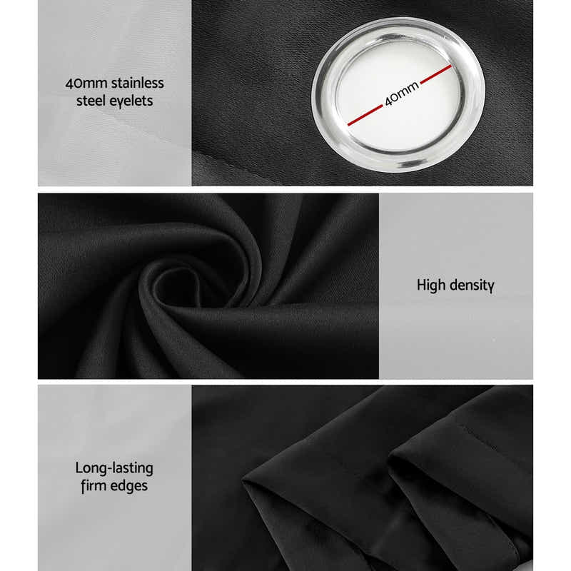 DS NA Artiss 2X Blockout Curtains Blackout Window Curtain Eyelet 240x230cm Black