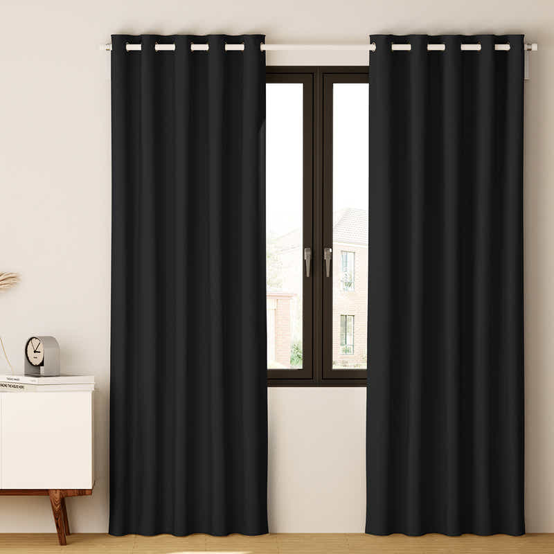 DS NA Artiss 2X Blockout Curtains Blackout Window Curtain Eyelet 240x230cm Black
