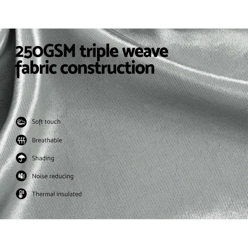 DS NA Artiss 2X Blockout Curtains Blackout Window Curtain Eyelet 240x230cm GY