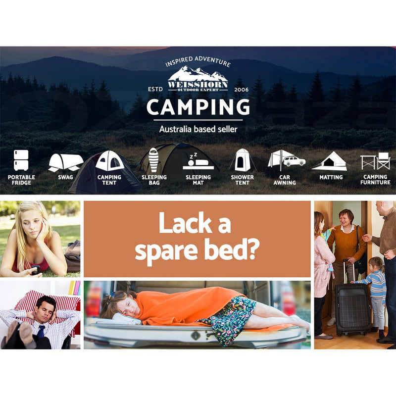 DS NA Weisshorn Double Size Self Inflating Mattress Mat 10CM Thick Coffee