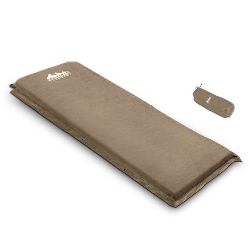 DS NA Single Size Self Inflating Matress Mat Joinable 10CM Thick Coffee