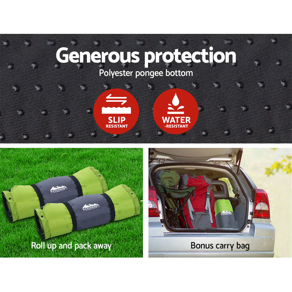 DS NA Self Inflating Mattress Camping Sleeping Mat Air Bed Pad Double Green