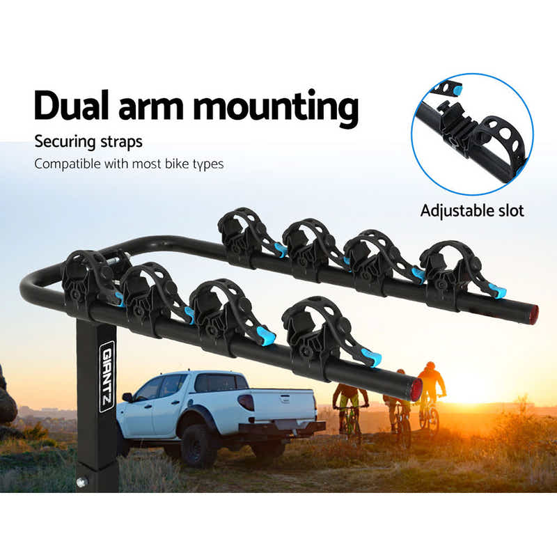 DS NA Bike Carrier 4 Bicycle Car Rear Rack Hitch Mount 2" Towbar Foldable Steel