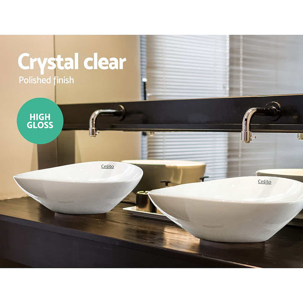 DS NA Cefito Ceramic Oval Sink Bowl - White