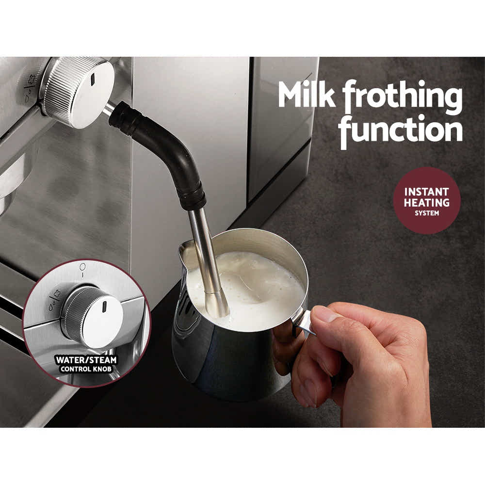 Devanti Coffee Machine Espresso Maker 20 Bar Milk Cappuccino Latte Cafe
