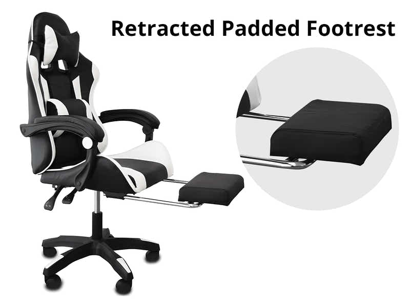 Chano Deluxe Gaming Chair PU White