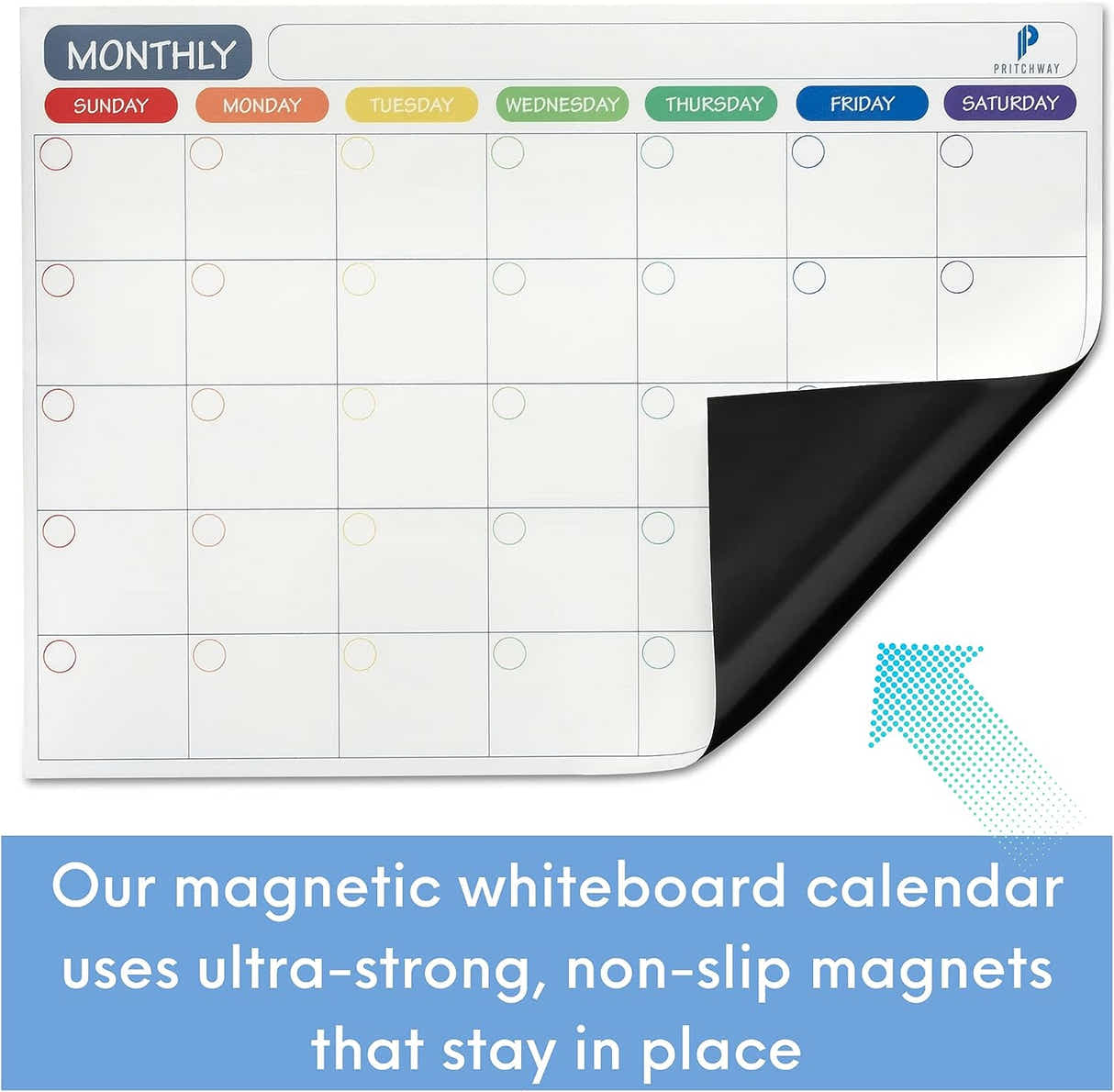 DS BS Monthly Fridge Calendar Whiteboard with Marker & Eraser