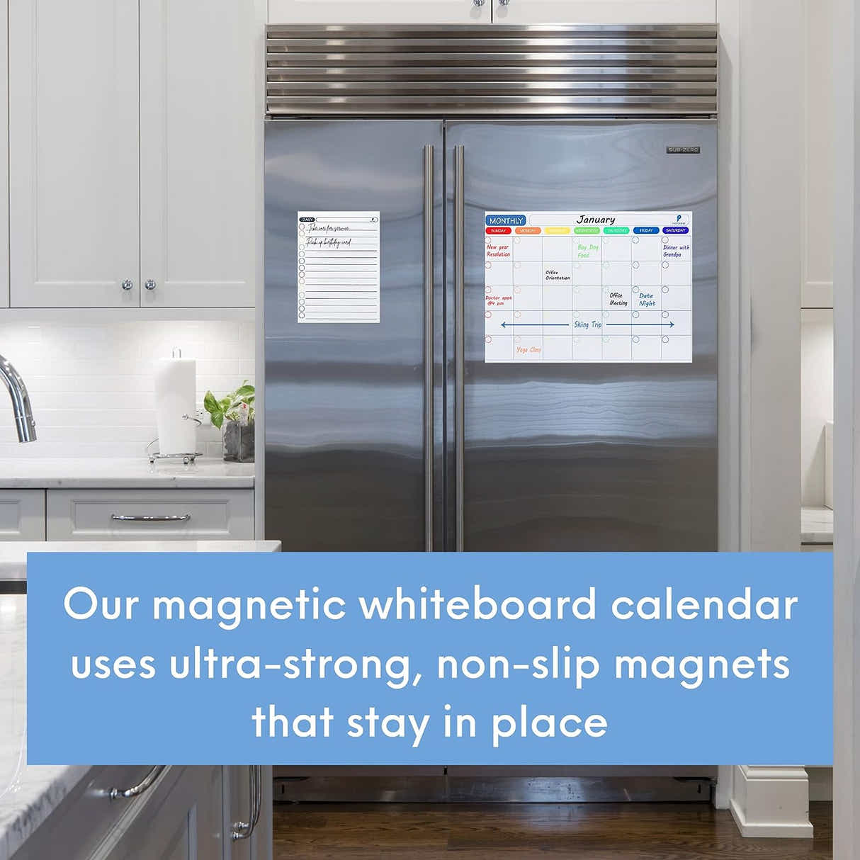DS BS Monthly Fridge Calendar Whiteboard with Marker & Eraser