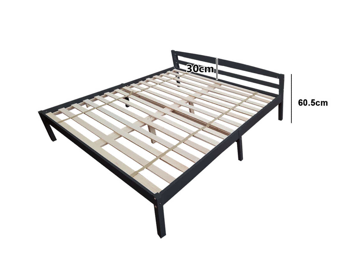 Wayford Bed Frame Black - & Euro Top Mattress B34 - Queen