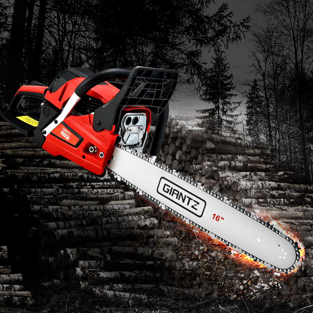 DS NA Giantz Petrol Chain Saw E-Start Commercial 45cc 16'' Top Handle Tree