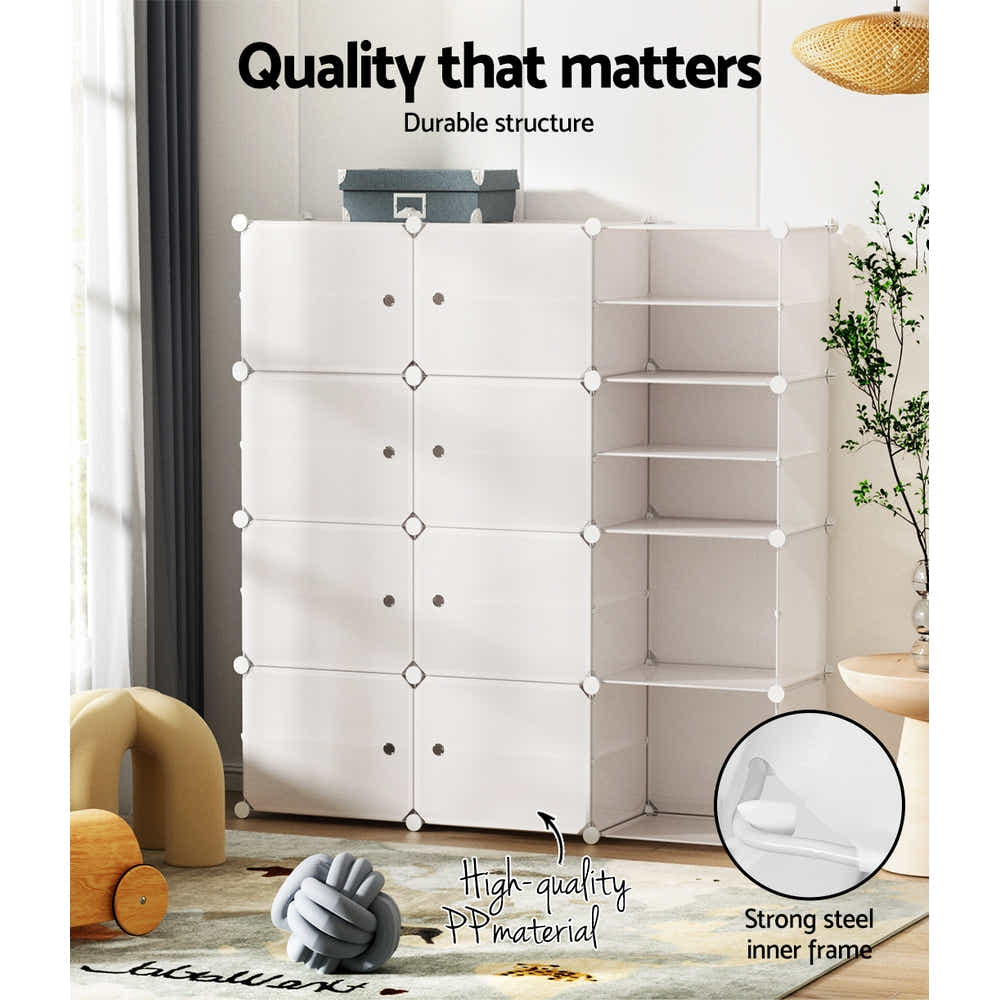DS NA Artiss DIY Shoe Box Shoe Cabinet White Storage Portable Organiser Stand