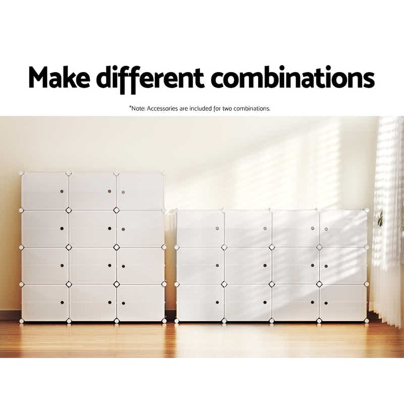 DS NA Artiss DIY Shoe Box Shoe Cabinet White Storage Portable Organiser Stand