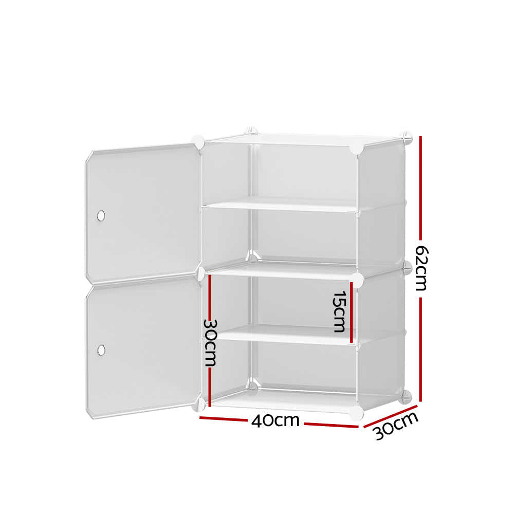 DS NA Artiss Shoe Cabinet DIY Shoe Box White Storage Portable Organiser Stand