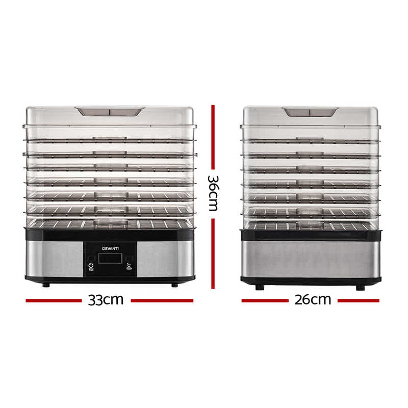 DS NA Devanti Food Dehydrator with 7 Trays - Silver