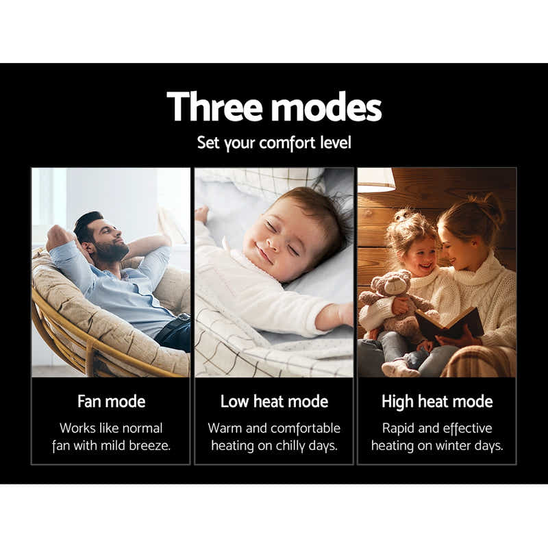 Electric Fan Heater Portable Ceramic Standing Room Office Heaters 1200W