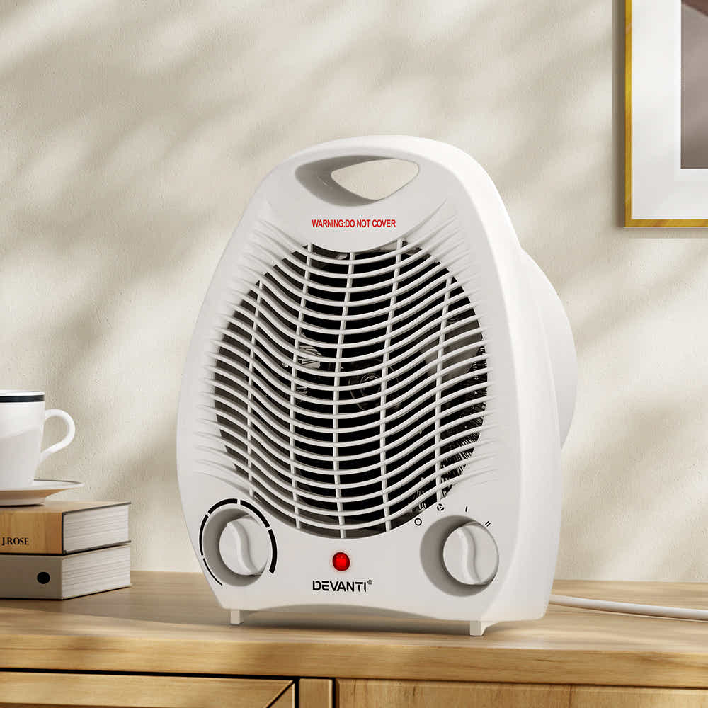 Electric Fan Heater Portable Room Office Heaters Hot Cool Wind 2000W