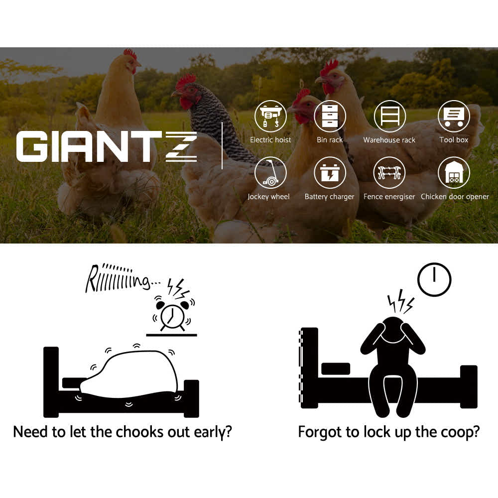 DS NA Giantz Automatic Chicken Coop Door Opener Cage Closer