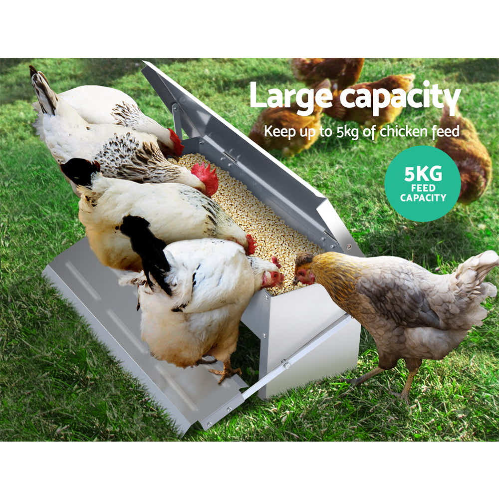 DS NA Auto Chicken Feeder Automatic Chook Poultry Treadle Self Opening Coop