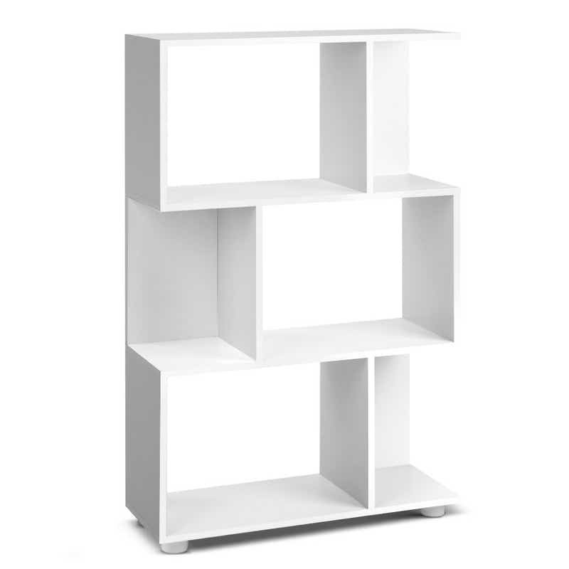 DS NA Artiss 3 Tier Zig Zag Bookshelf - White
