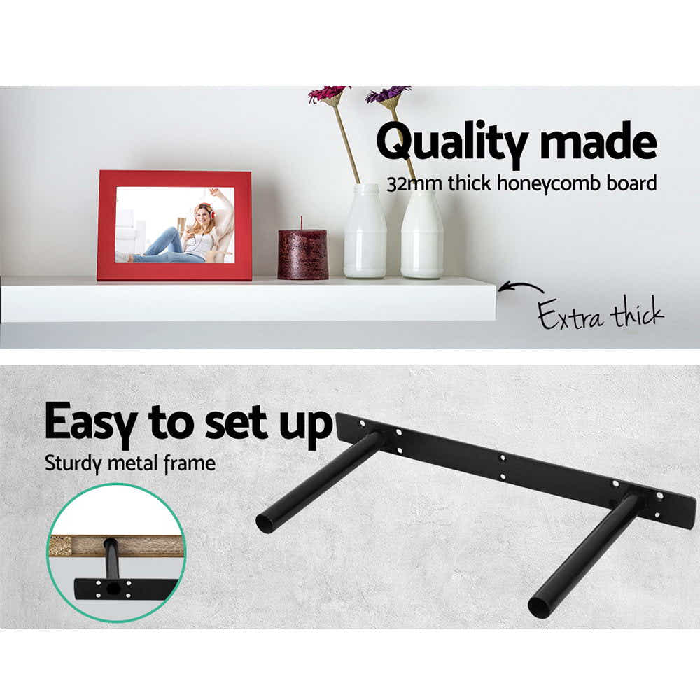 DS NA Artiss 3 Piece Floating Wall Shelves - White