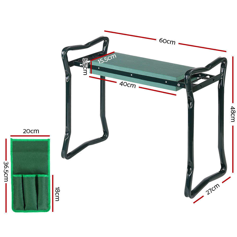 DS NA Garden Kneeler Padded Seat Stool Outdoor Bench Knee Pad Foldable 3-in-1