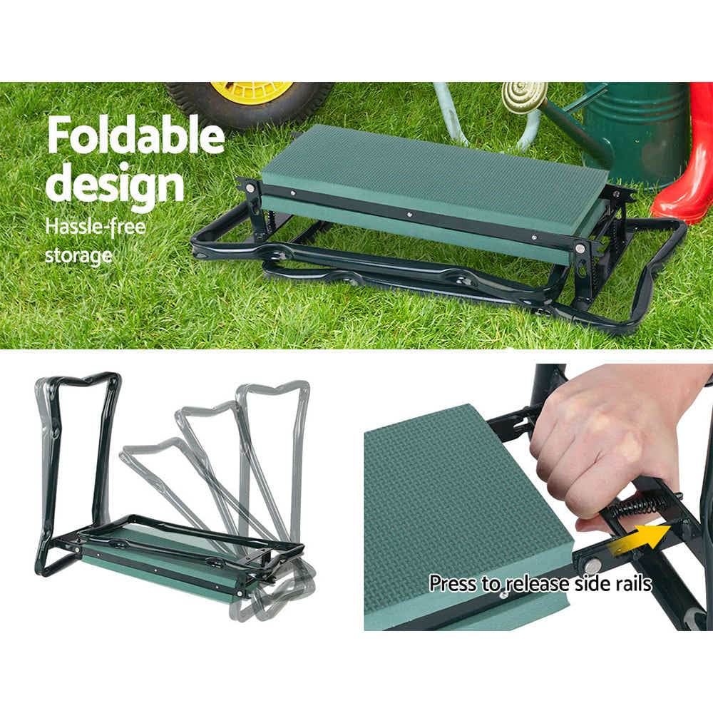 DS NA Garden Kneeler Padded Seat Stool Outdoor Bench Knee Pad Foldable 3-in-1