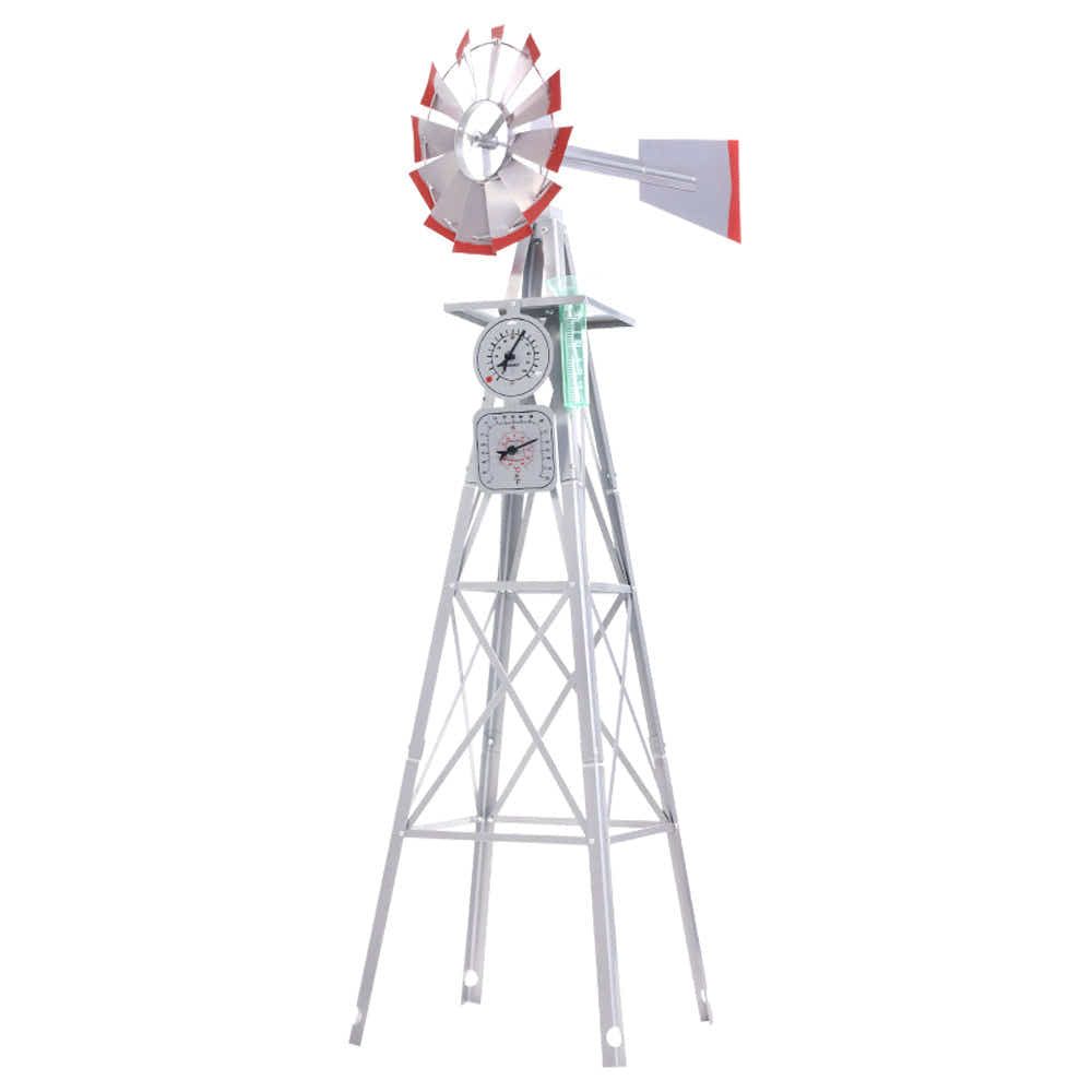 DS NA Garden Windmill 4FT 146cm Metal Outdoor Decor Ornamental Wind Will